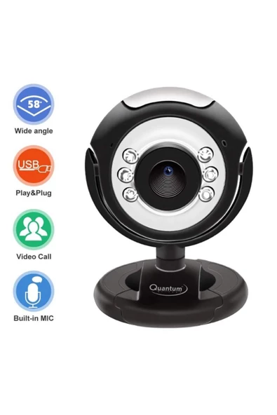 Pazariz General Home Mikrofonlu Led Işıklı Webcam Bilgisayar Kamerası