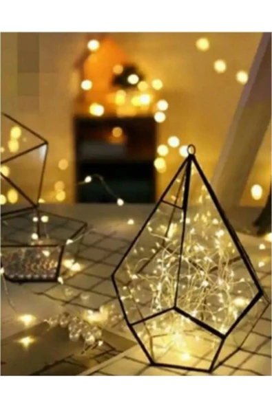 Pazariz 10 mt Peri Gün Işığı 100 Led Pilli Noel Parti Yılbaşı Ağaç Dekor Aydınlatma Lamba Animasyonlu - Resim 2