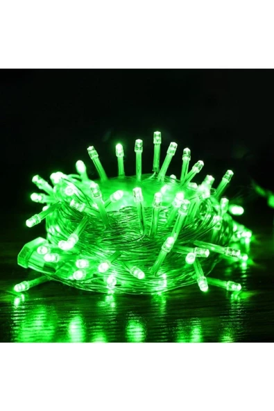 Pazariz Yeşil 100 Ampüllü 10 Metre Pirinç Işık Işık Yılbaşı Işık Dekoratif ürün görseli 1