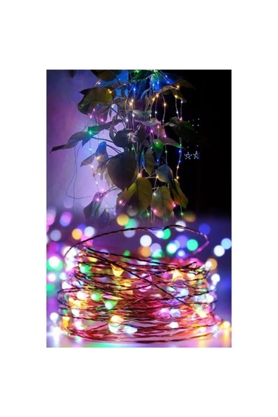 Pazariz 5 mt Peri Rgb 50 Led Pilli Parti Yılbaşı Ağaç Dekoratif Aydınlatma Lambası Animasyonlu Süsleme - Resim 2