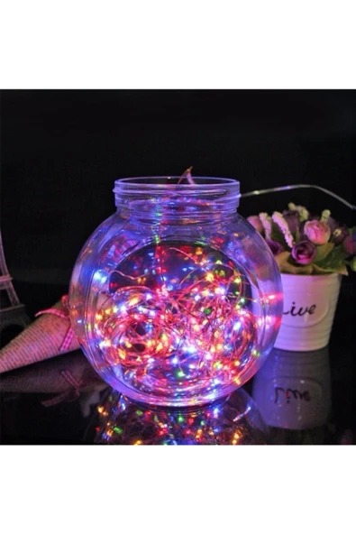 Pazariz 5mt Peri Rgb 50 Led Pilli Noel Parti Yılbaşı Ağaç Dekoratif Aydınlatma Lambası Animasyonlu Süsleme - Resim 3