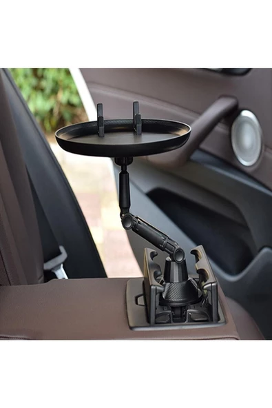 Pazariz Araba Bardak Tutucu Tepsi Masa Organizer Dönen Kaymaz Yuvarlak - 2