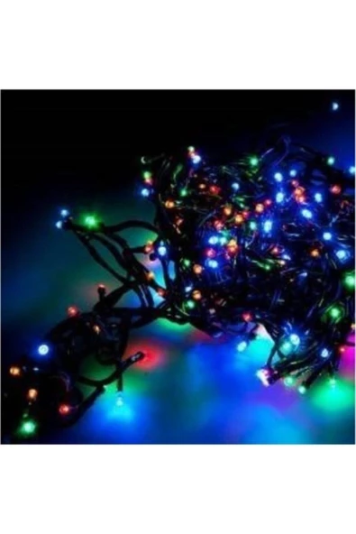 Pazariz 10mt Rgb 100 Led Fişli Noel Parti Yılbaşı Ağaç Dekoratif Aydınlatma Lambası Animasyonlu Süsleme