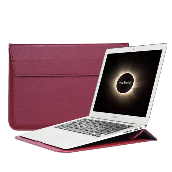 Deri El Çantası Laptop Çantası Bilgisayar Kılıfı Macbook Çantası 13 inç Notebook Kılıfı Su Geçirmez - 5