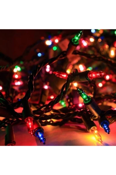 Pazariz 5mt Rgb 50 Led Fişli Noel Parti Yılbaşı Ağaç Dekoratif Aydınlatma Lambası Animasyonlu Süsleme
