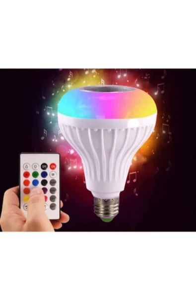 Pazariz Uzaktan Kumandalı Bluetooth Flashlı Usb Led Ampül Hoparlör-hediye - 3