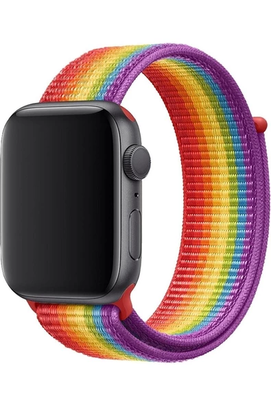 Pazariz Apple Watch Uyumlu2-3-4-5-6-7-8-se Serisi ( 38mm - 40mm-41mm ) Dokuma Yüksek Kalite Kordon