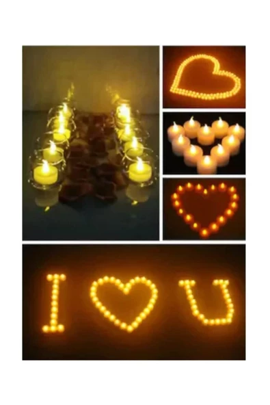 Pazariz Dekoratif Pilli Led Mum  Yılbaşı Süs Led Işık - Pil Hediyeli - 3