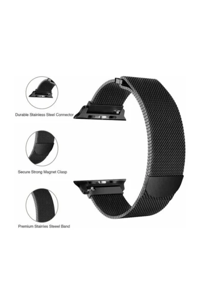 Pazariz Apple Watch Uyumluhasır 38mm / 40mm Milanese Kordon Rose Gold - Resim 3