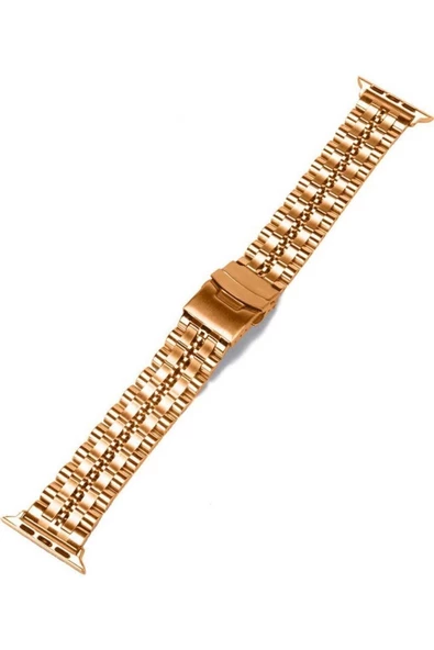 Pazariz Apple Watch Uyumlu38mm 40mm 41mm 1/2/3/4/5/6/se/7/8 Kordon Şeritli Bakla Metal Kordon 54 ürün görseli