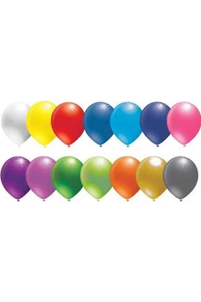 Pazariz Balon Düz 6 Inc Karışık Renkli Pakette 100 Adet