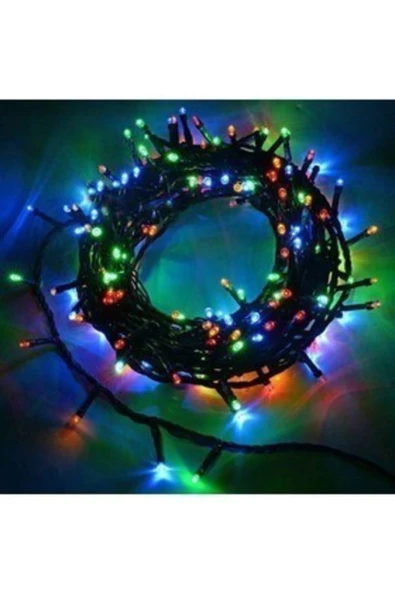 Pazariz 10mt Rgb 100 Led Fişli Noel Parti Yılbaşı Ağaç Dekoratif Aydınlatma Lambası Animasyonlu Süsleme