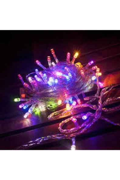 Pazariz Renkli Rgb 100 Ampüllü 10 Metre Pirinç Işık Işık Yılbaşı Işık Dekoratif