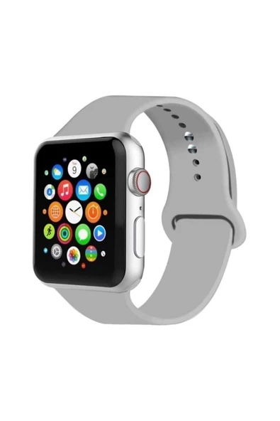 Pazariz Apple Watch Uyumlu Silikon Kordon Watch Uyumlu Uyumlu Kayış Seri - 38mm/40mm - Siyah Mavi