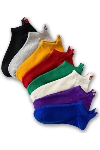 Pazariz Emoji Çoraplar 8li Gökkuşağı Paketi - Resim 2