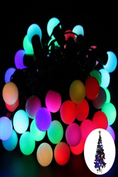 Pazariz 5mt Rgb 50 Led Fişli Noel Parti Yılbaşı Ağaç Dekoratif Aydınlatma Lambası Animasyonlu Süsleme