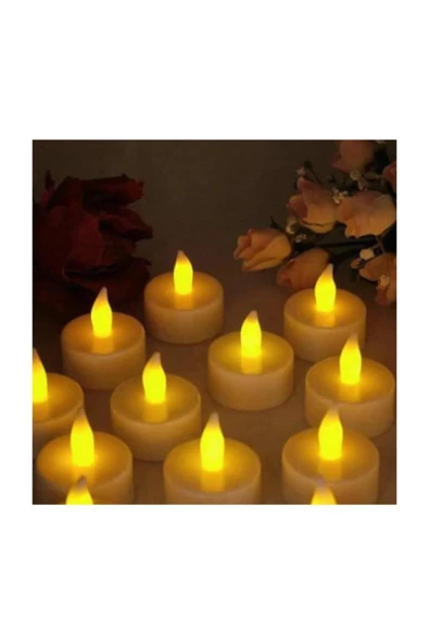 Pazariz Dekoratif Pilli Led Mum  Yılbaşı Süs Led Işık - Pil Hediyeli