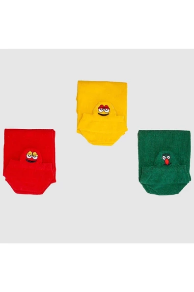 Pazariz 6'lı Çılgın Emoji Nakış Işlemeli Çorap Seti - 4 - 3