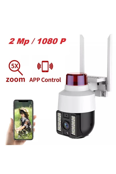 Pazariz 1080p Speed Dome Wifi Kablosuz Dış Mekan Camera Çakarlı Güvenlik Kamerası Hareket Sensörlü