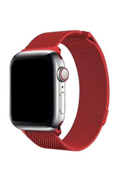 Pazariz Apple Watch Uyumlu 2 3 4 5 42 Mm 44 Mm Hasır Örgü Metal Kordon Kayış - 1
