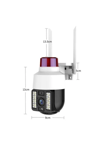 Pazariz 1080p Speed Dome Wifi Kablosuz Dış Mekan Camera Çakarlı Güvenlik Kamerası Hareket Sensörlü - 2