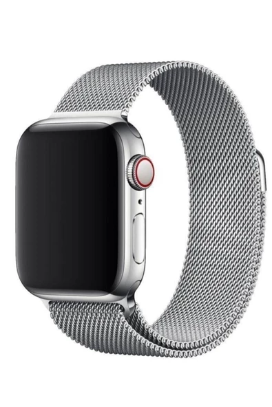 Pazariz Apple Watch Uyumlu Hasır 38mm/40mm Kordon Çelik Kayış Sılver/gumus - Resim 2