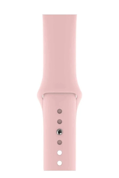 Pazariz Apple Watch Uyumlu 3 4 5 6 7 8 Se Delikli 42 44 45mm Kordon Kayış Bileklik Klasik Silikon