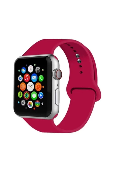 Pazariz Apple Watch Uyumlu Kordon 2 3 4 5 Seri 42 Mm Ve 44 Mm Silikon Kordon Kayış ürün görseli 1