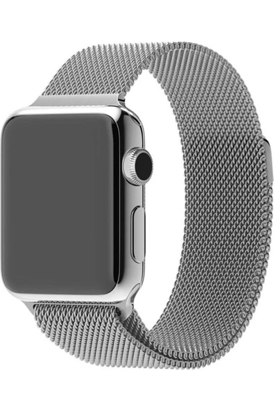 Pazariz Apple Watch Uyumlu8 7 6 5 4 3 Se 42mm-44mm-45mm Mıknatıslı Çelik Örme Kordon - Resim 2