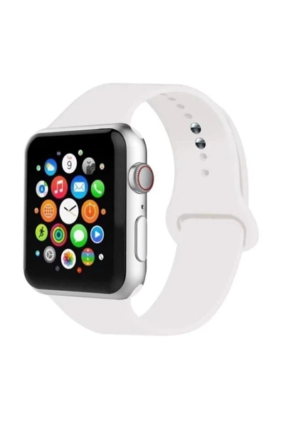 Pazariz Apple Watch Uyumlu Uyumlu Kordon 2 3 4 5 Seri 42 Mm Ve 44 Mm Silikon Kordon Kayış - Resim 2
