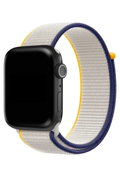 Pazariz Apple Watch Uyumlu 1-2-3-4-5-6-7-se Serisi 42mm - 44mm - 45mm Uyumlu Spor Kumaş Kordon - Resim 3