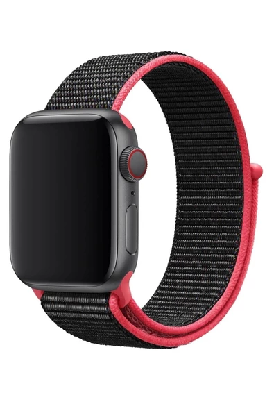 Pazariz Apple Watch Uyumlu 1-2-3-4-5-6-se-7 Serisi 42mm - 44mm - 45mm Uyumlu Spor Kumaş Kordon - Resim 3