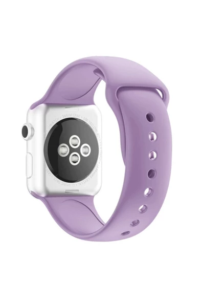 Pazariz Apple Watch Uyumlu 42 44 Mm Silikon Kordon Lila