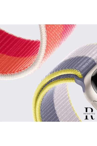 Pazariz Apple Watch Uyumlu8 45mm Kordon Hasırlı Kumaş Mavi - Resim 3