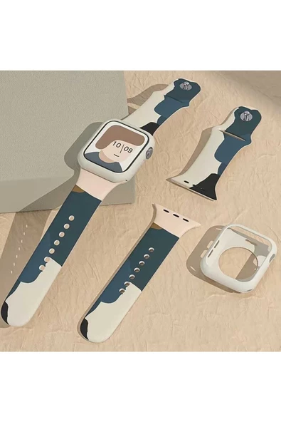 Pazariz Apple Watch Uyumlu42mm 44mm 45mm 49mm 1/2/3/4/5/6/se/7/8/ultra Kordon Karışık Renkli Silikon - Resim 2