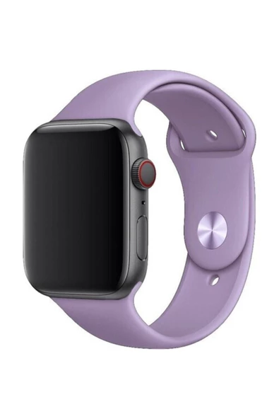Pazariz Apple Watch Uyumlu 38 - 40 Mm Spor Kordon Silikon Kayış Lila