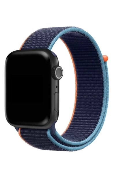 Pazariz Apple Watch Uyumlu 1-2-3-4-5-6-7-se Serisi 38mm - 40mm -41mm Uyumlu Spor Kumaş Kordon - Resim 3