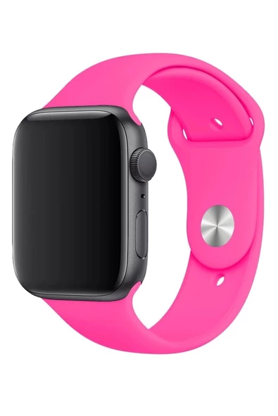 Pazariz Apple Watch Uyumlu 3 4 5 6 7 8 Se Delikli 38 40 41mm Kordon Kayış Bileklik Klasik Silikon - Resim 3