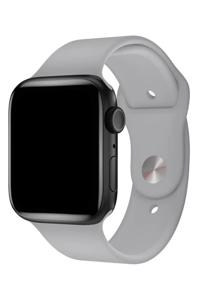 Pazariz Apple Watch Uyumlu 3 4 5 6 7 8 Se Delikli 42 44 45mm Kordon Kayış Bileklik Klasik Silikon - Resim 2