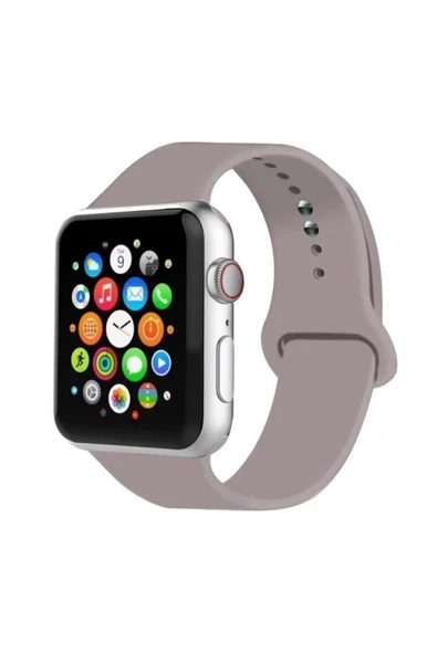 Pazariz Apple Watch Uyumlu 3 4 5 6 7 8 Se Delikli 38 40 41mm Kordon Kayış Bileklik Klasik Silikon