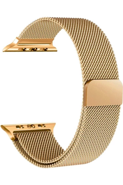 Pazariz Apple Watch Uyumluseries 8 45mm Kordon, Metal Gold