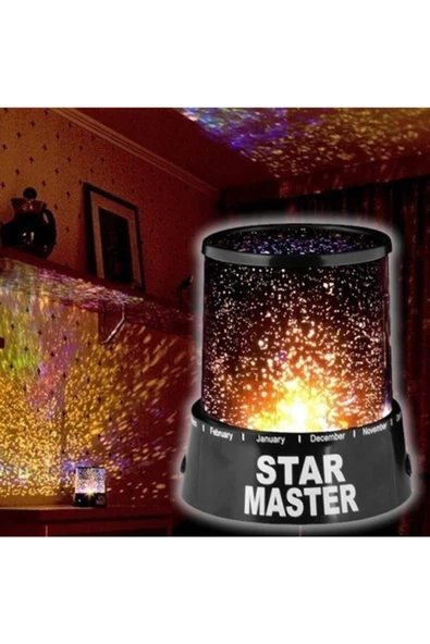 Pazariz Plus Star Master Yıldızlı Renkli Duvar Tavan Yansıtma Gece Masa Lambası