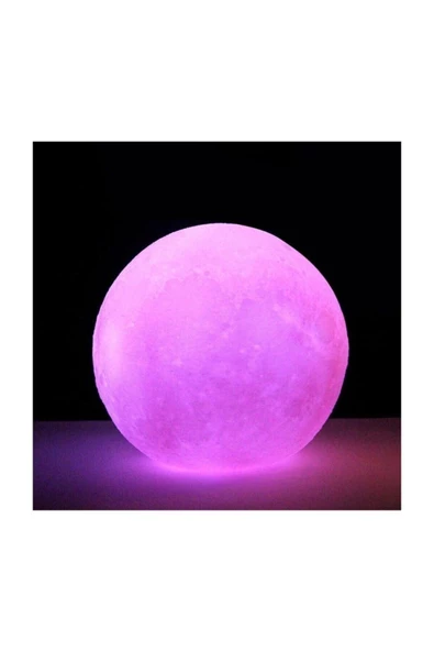 Pazariz Pembe Dekoratif Küre Led 3d Ay Gece Lambası 11 Cm ürün görseli 1