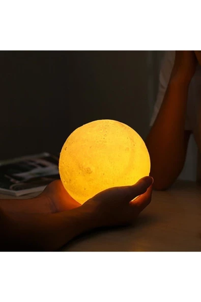 Pazariz Sarı 3d Ay Gece Lambası - Resim 2