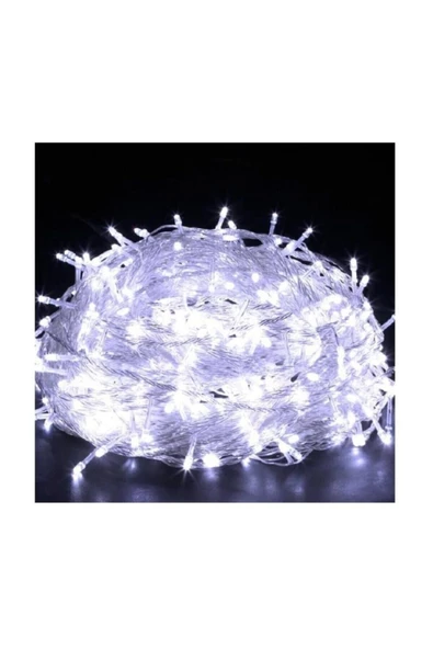 Pazariz Yılbaşı Şeffaf Kablolu 100 Ampüllü Beyaz Işık Led 9 mt. ürün görseli