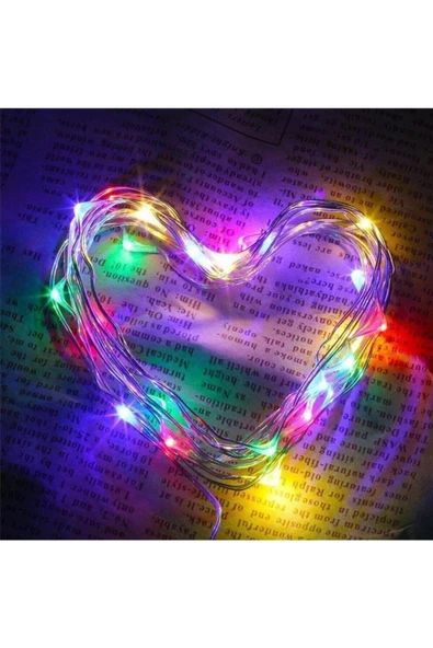 Pazariz 5 mt Peri Rgb 50 Led Pilli Noel Parti Yılbaşı Ağaç Dekoratif Aydınlatma Lambası Animasyonlu