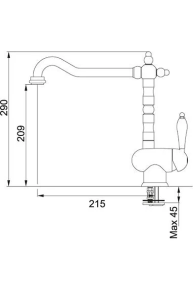 Pazariz Beyaz Mutfak Banyo Eviye Bataryası Sıcak Soğuk Çift Su Girişli Musluk - 2