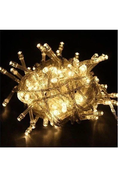 Pazariz 10mt Günışığı 100 Led Fişli Noel Parti Yılbaşı Ağaç Dekoratif Aydınlatma Lambası Animasyonlu Süsleme