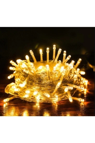 Pazariz 10mt Günışığı 100 Led Fişli Noel Parti Yılbaşı Ağaç Dekoratif Aydınlatma Lambası Animasyonlu Süsleme