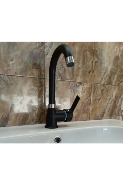 Pazariz Siyah Lavabo - Banyo Bataryası